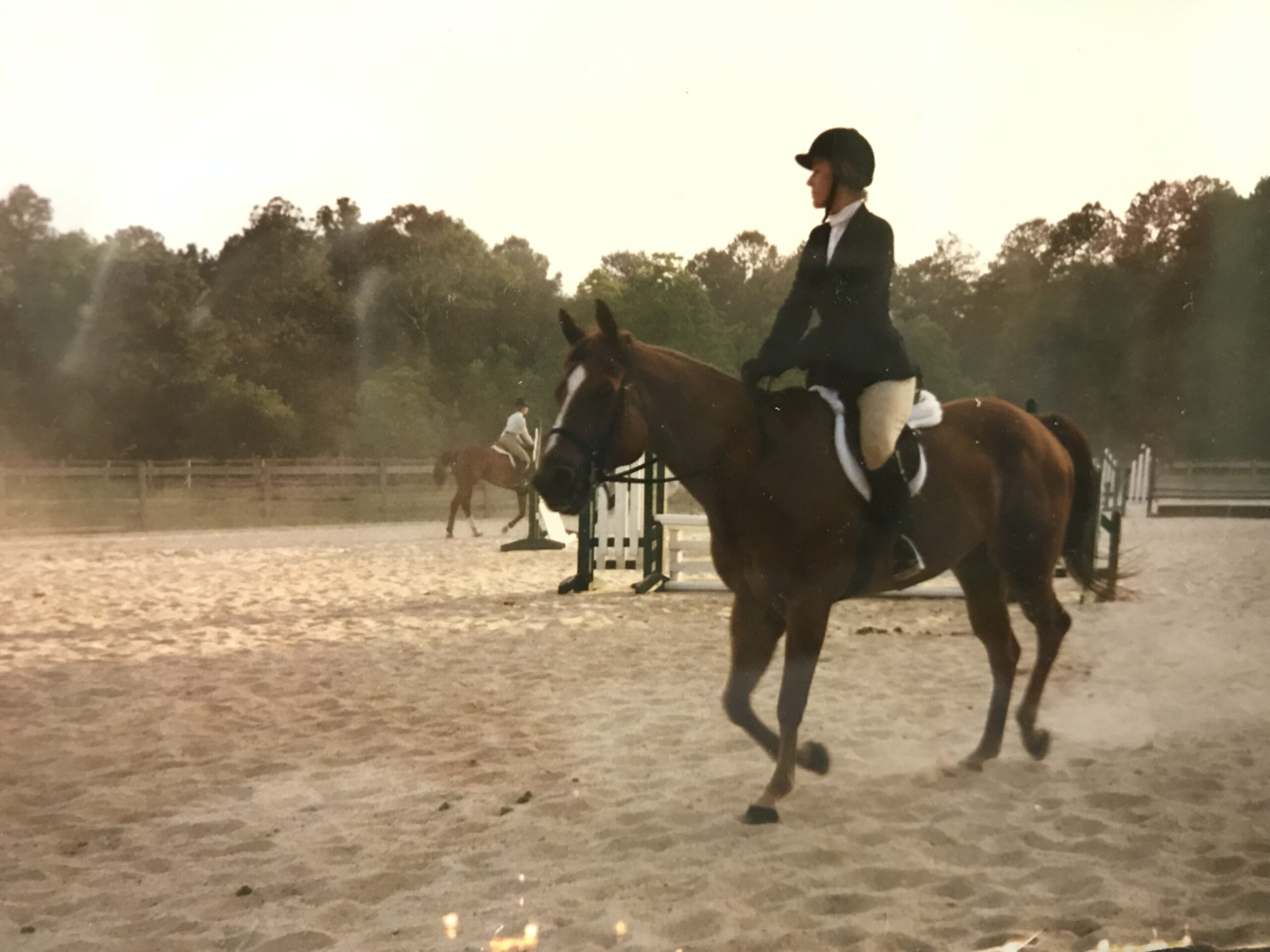 CINQ FEMMES blog: Margaret Lawhon Schott, horse and rider at dusk